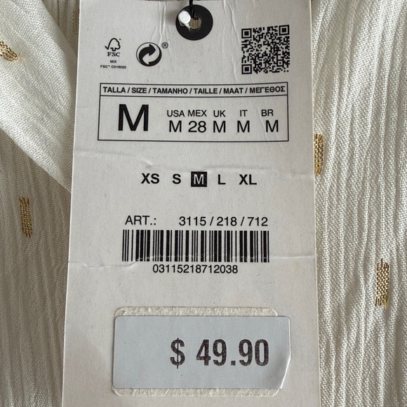 Zara Cream Button-Up Blouse - Picture 3 of 11